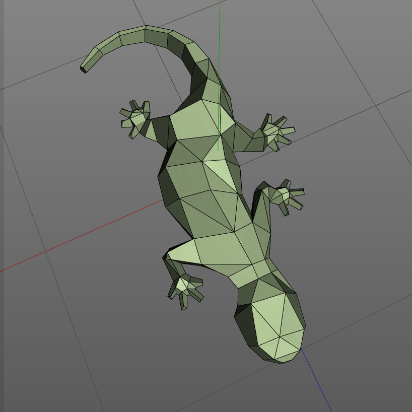 Low poly lizard 3D print model_4