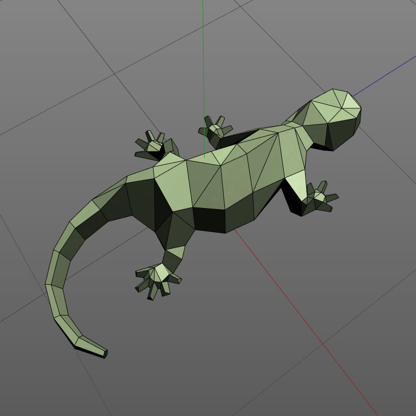 Low poly lizard 3D print model_3