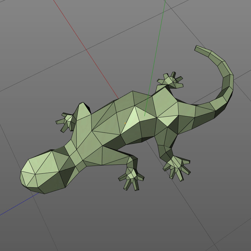 Low poly lizard 3D print model_1
