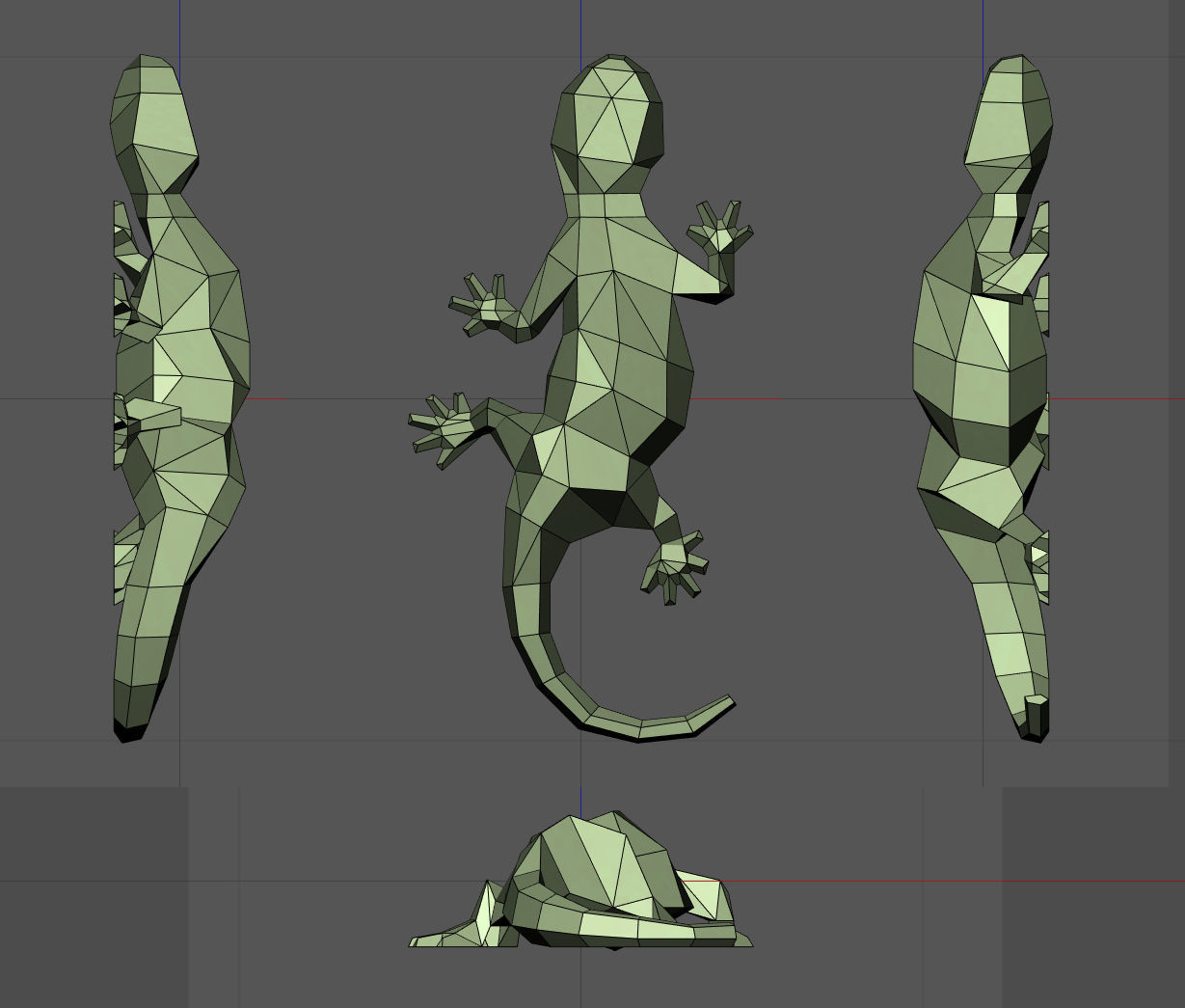Low poly lizard 3D print model_2