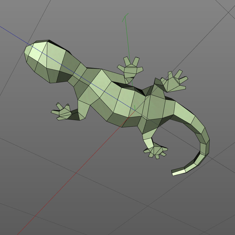 Low poly lizard 3D print model_5