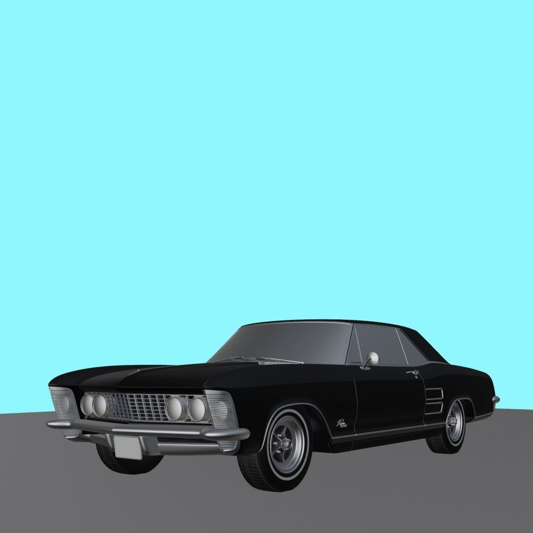 Buicj Riviera classic 3d model Low-poly 3D model_6