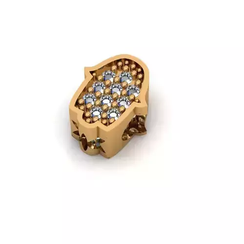 Jewelry gold hamsa charm with diamonds
