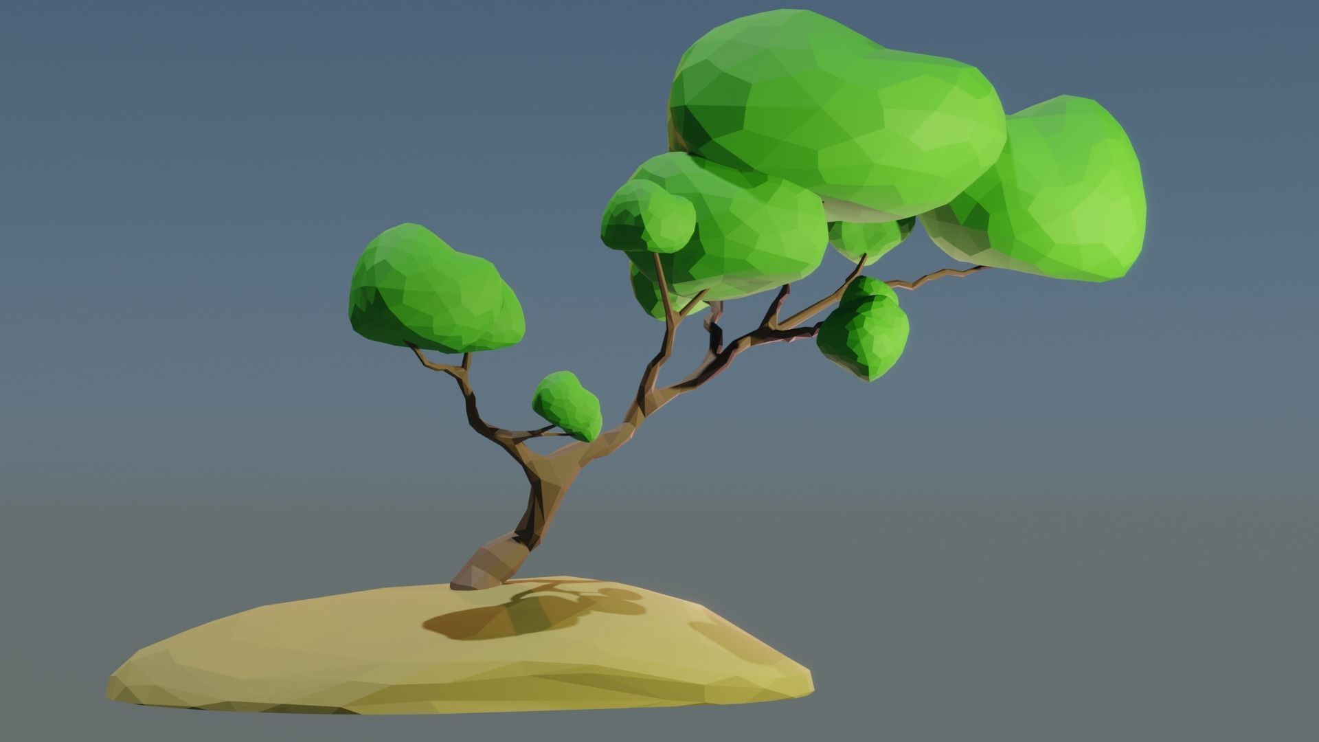 Lowpoly Style cartoon tree 3D model  Low-poly 3D model_4