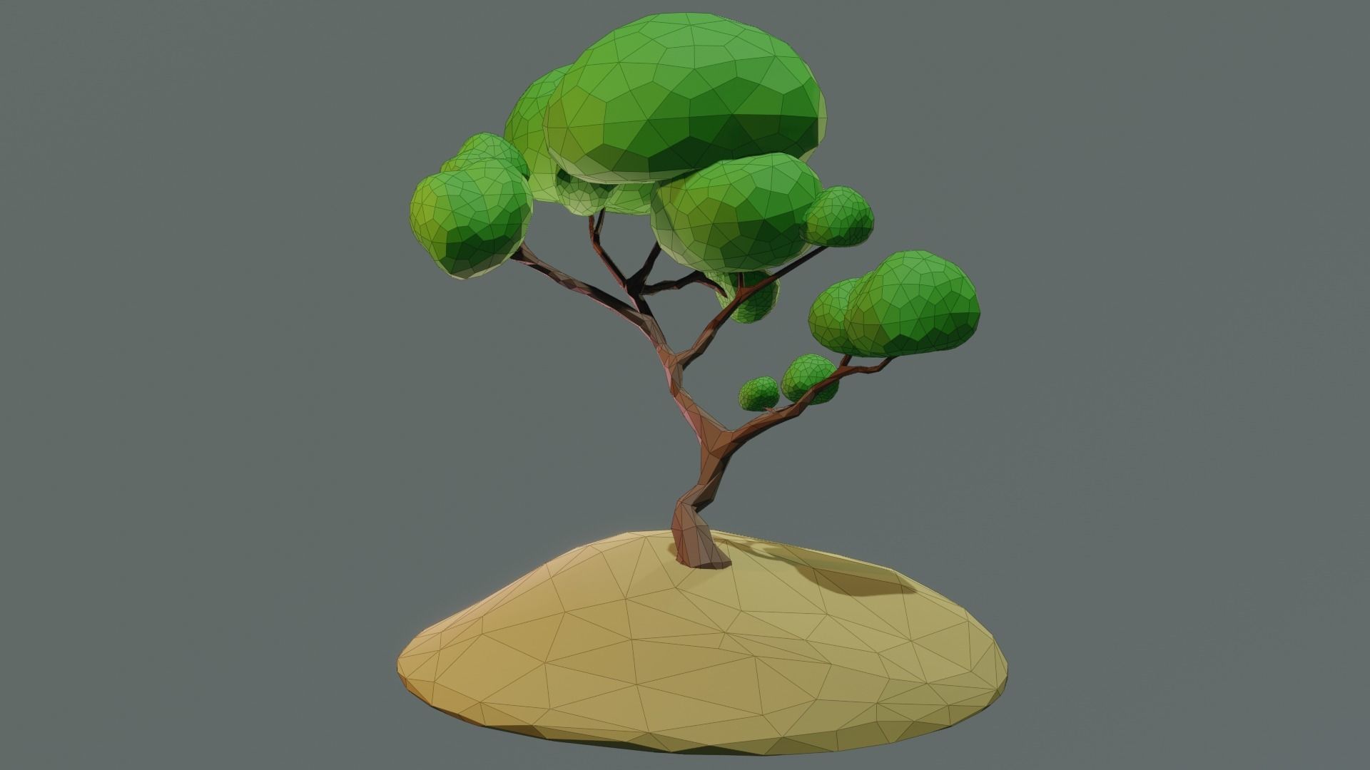 Lowpoly Style cartoon tree 3D model  Low-poly 3D model_10