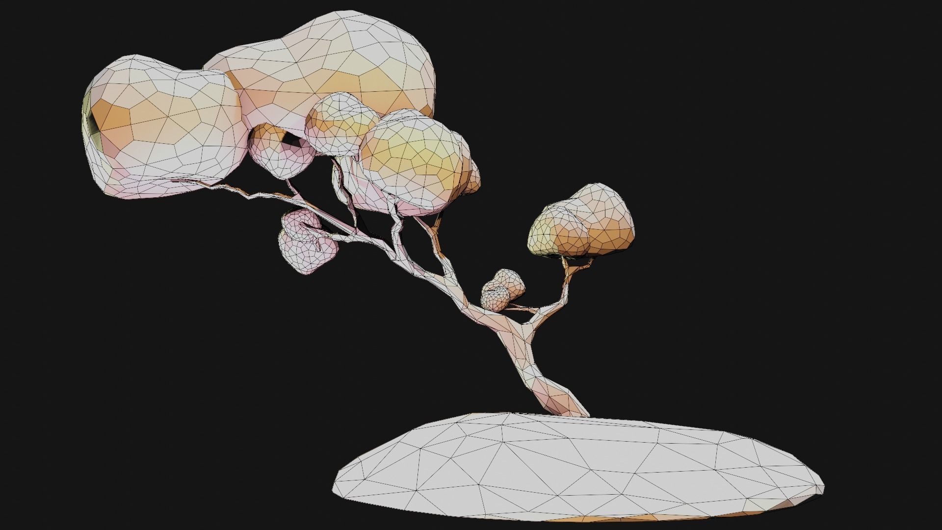 Lowpoly Style cartoon tree 3D model  Low-poly 3D model_11