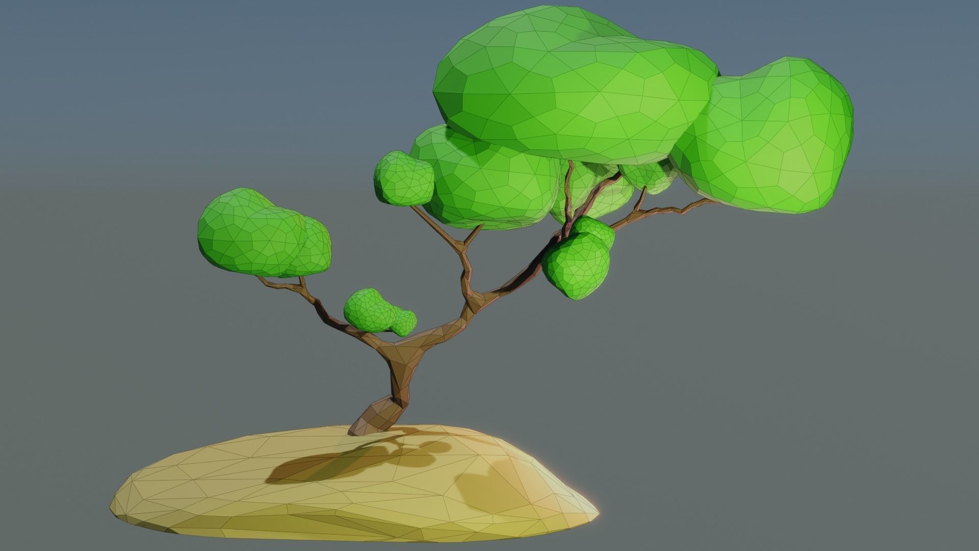 Lowpoly Style cartoon tree 3D model  Low-poly 3D model_9