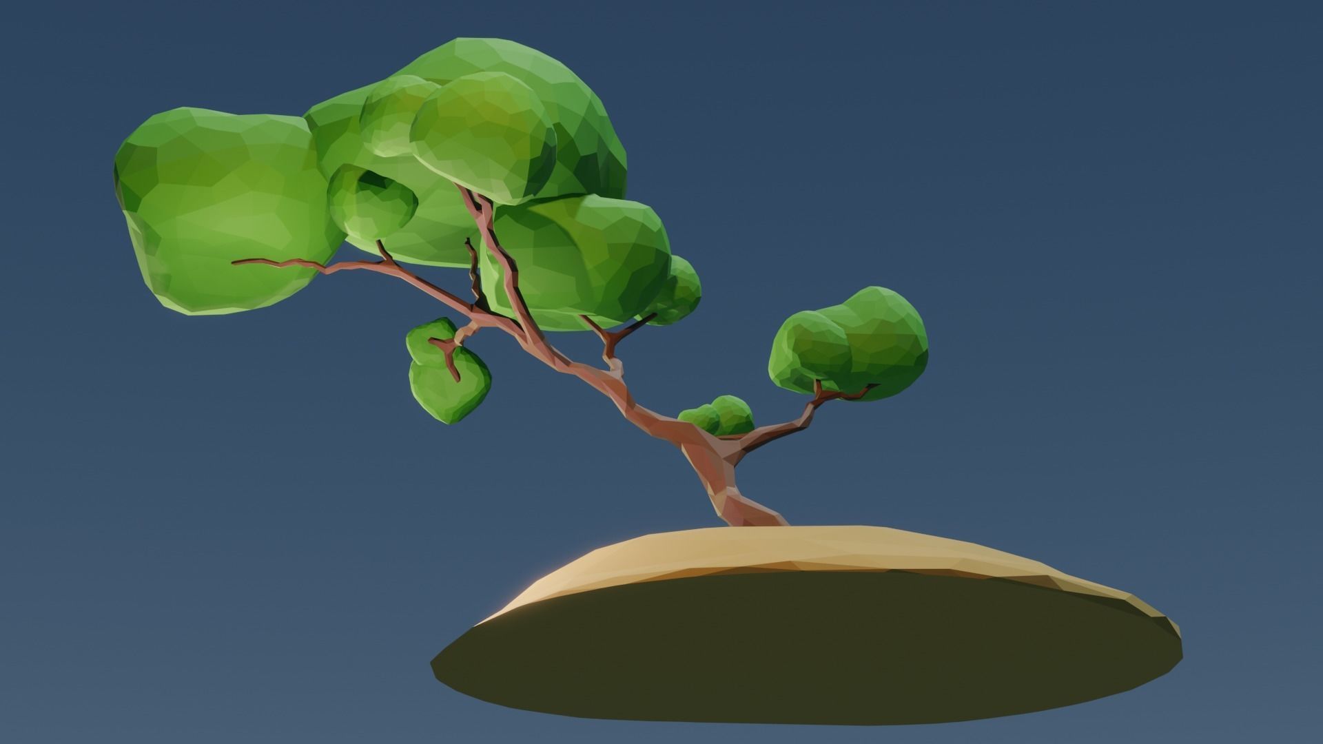 Lowpoly Style cartoon tree 3D model  Low-poly 3D model_6
