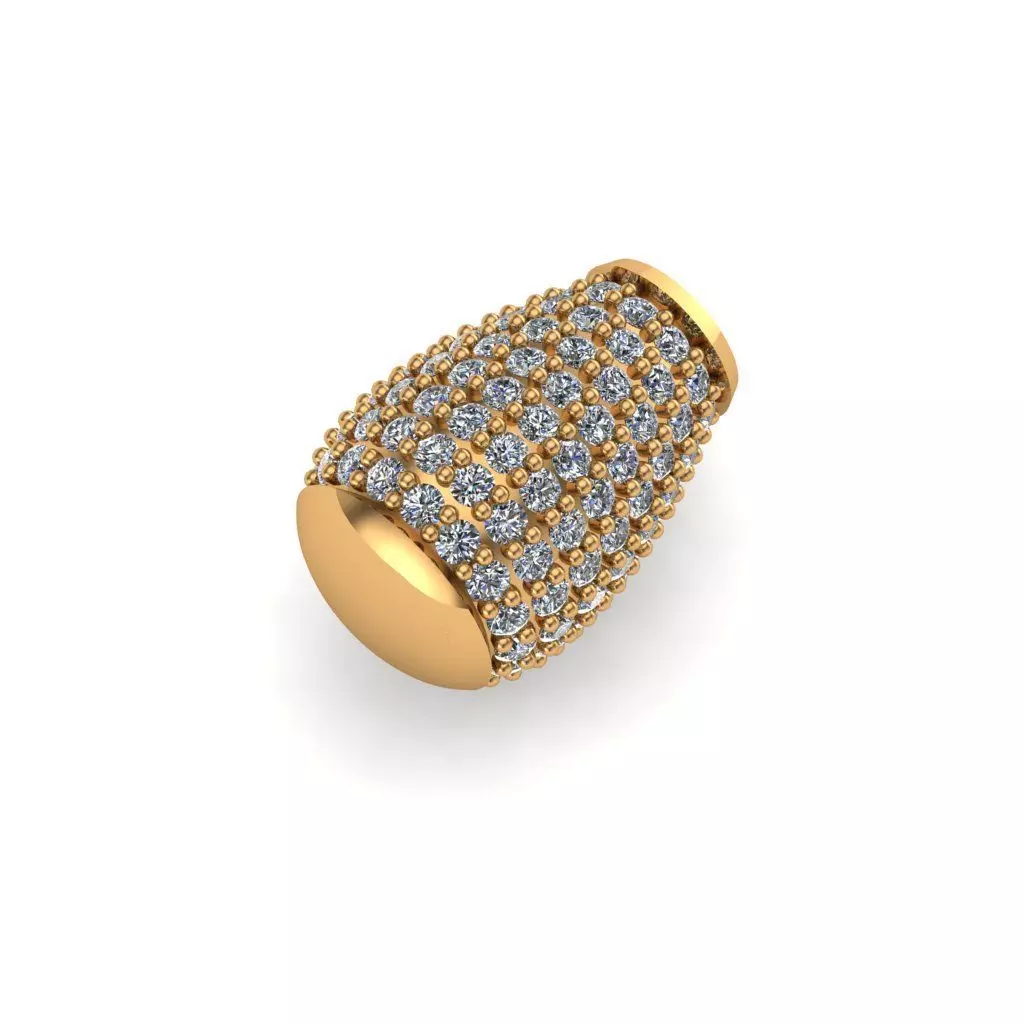 Jewelry gold ring with diamonds 3D print model_0