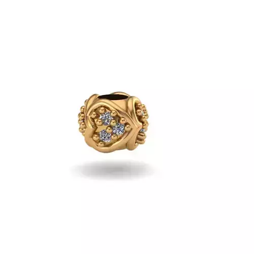 Jewelry gold bead with diamonds 3D print model