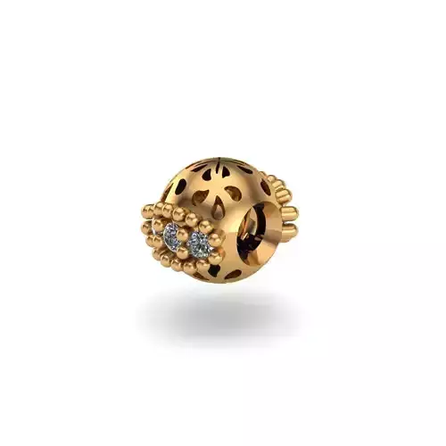 Jewelry gold bead with diamonds 3D print model