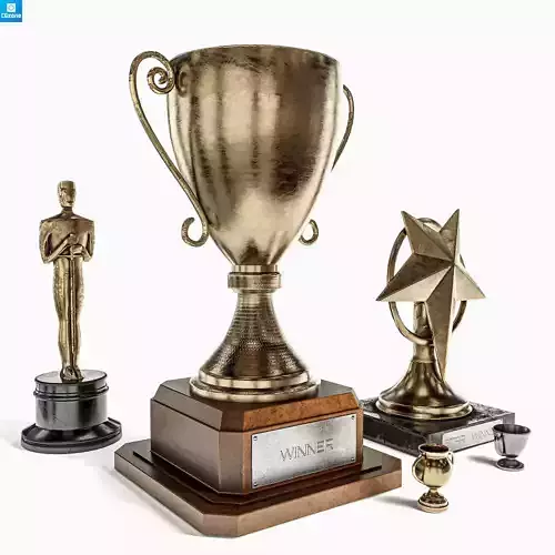 Trophy Cup Award Pack Low-poly 3D model