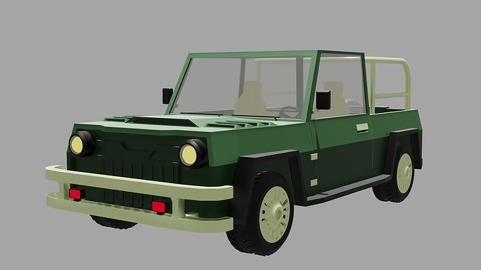 Car low poly military vehicle 3D print model
