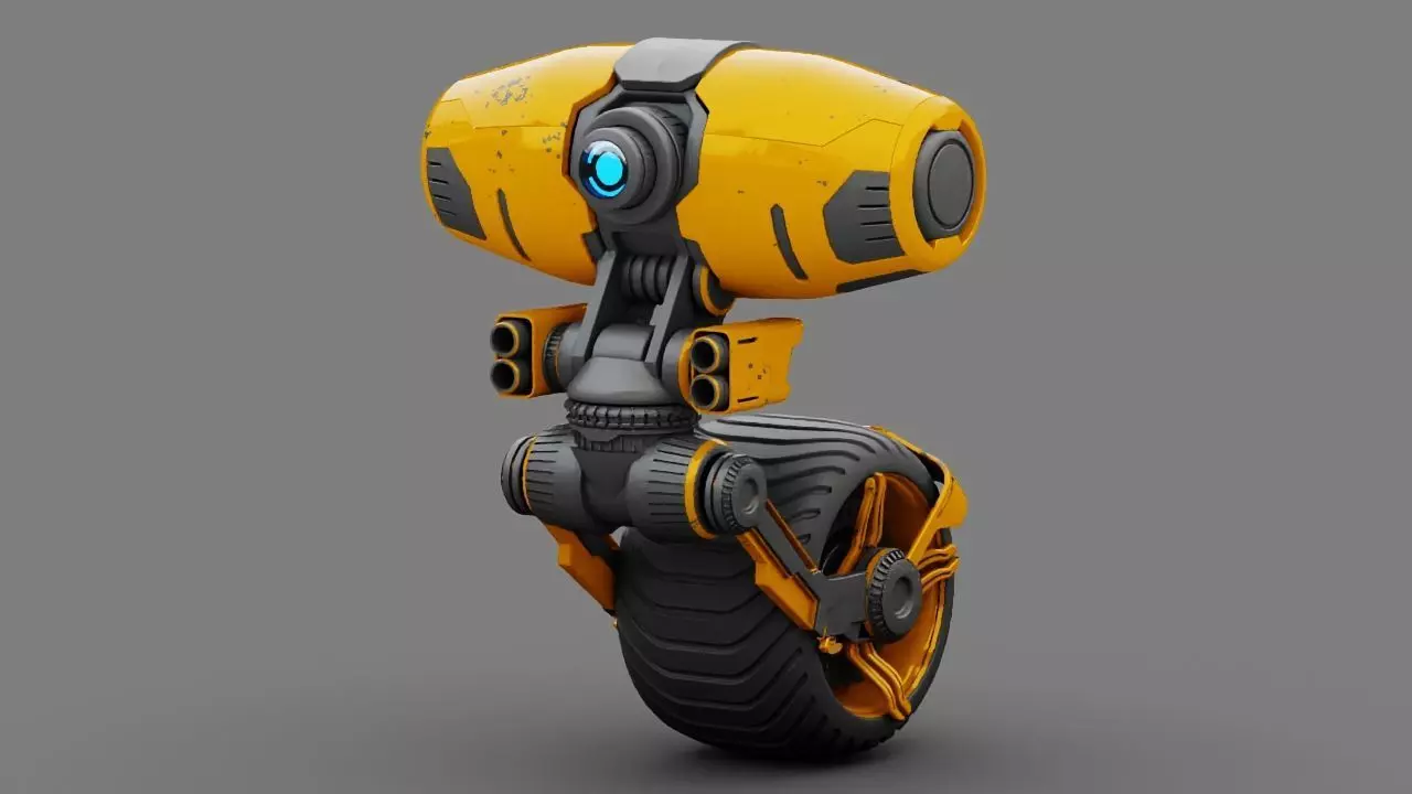 Wheel Droid  rigged character 3D model_0