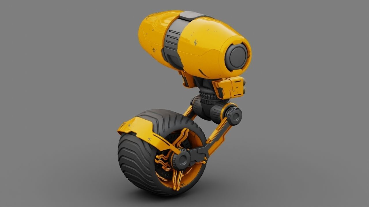 Wheel Droid  rigged character 3D model_9