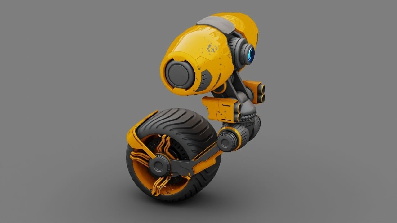 Wheel Droid  rigged character 3D model_11