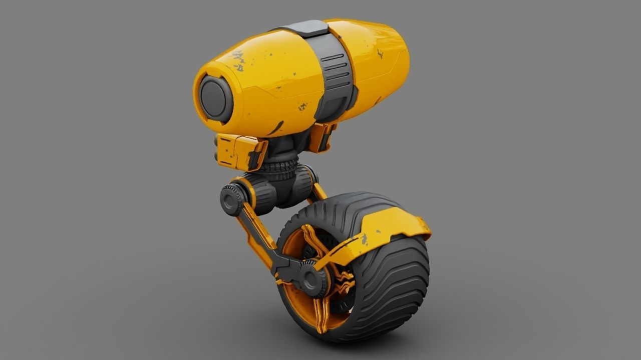 Wheel Droid  rigged character 3D model_6