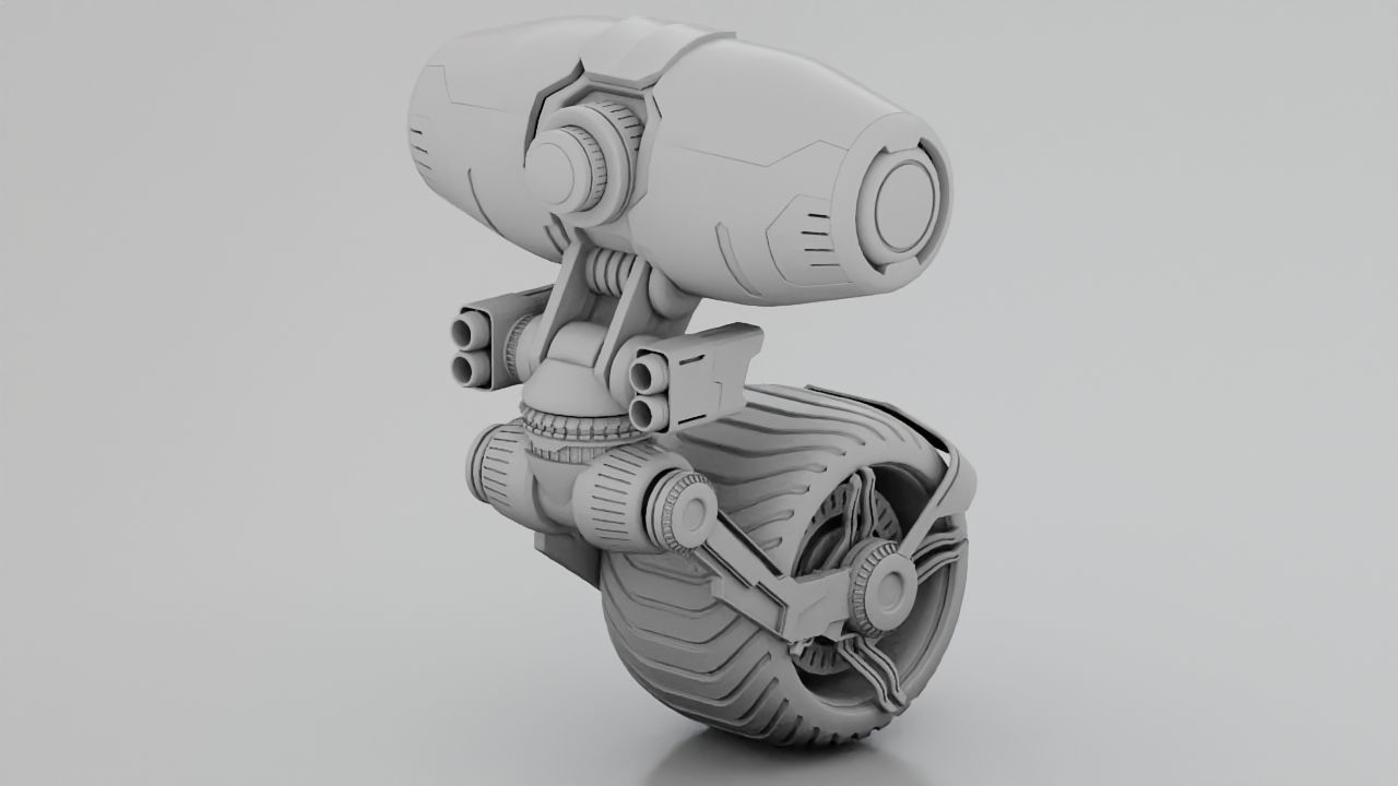 Wheel Droid  rigged character 3D model_21