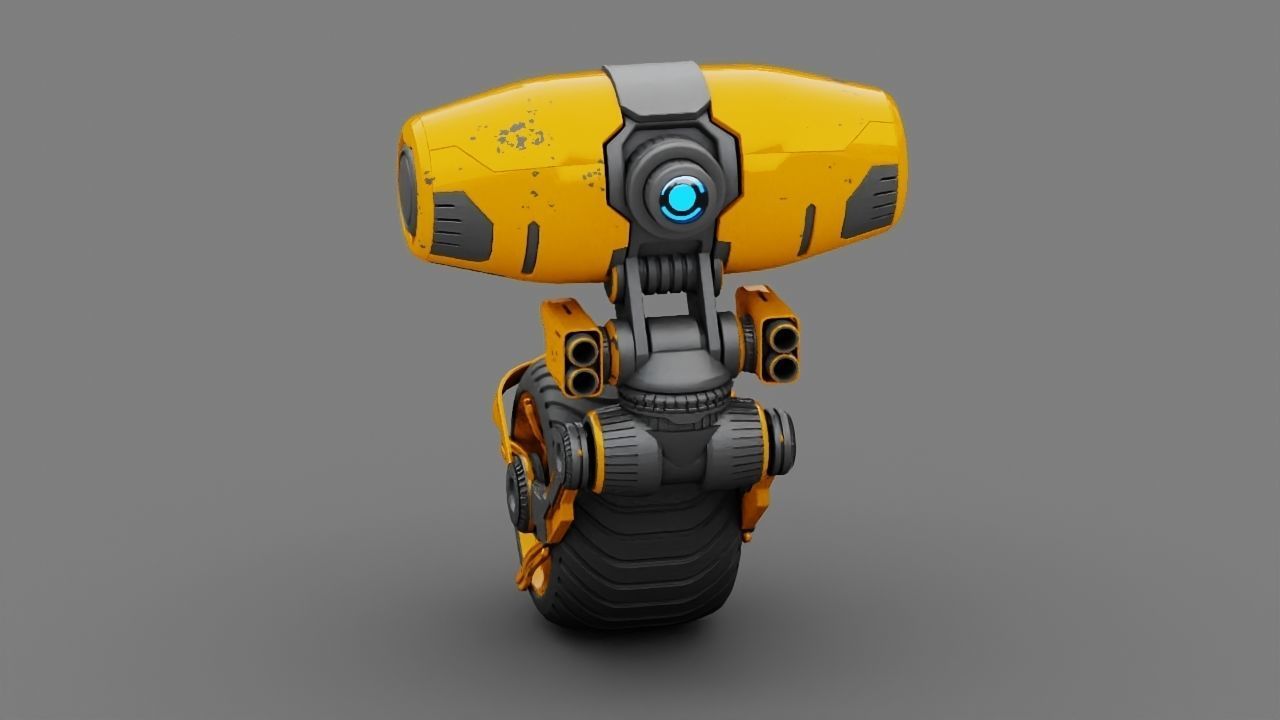 Wheel Droid  rigged character 3D model_2