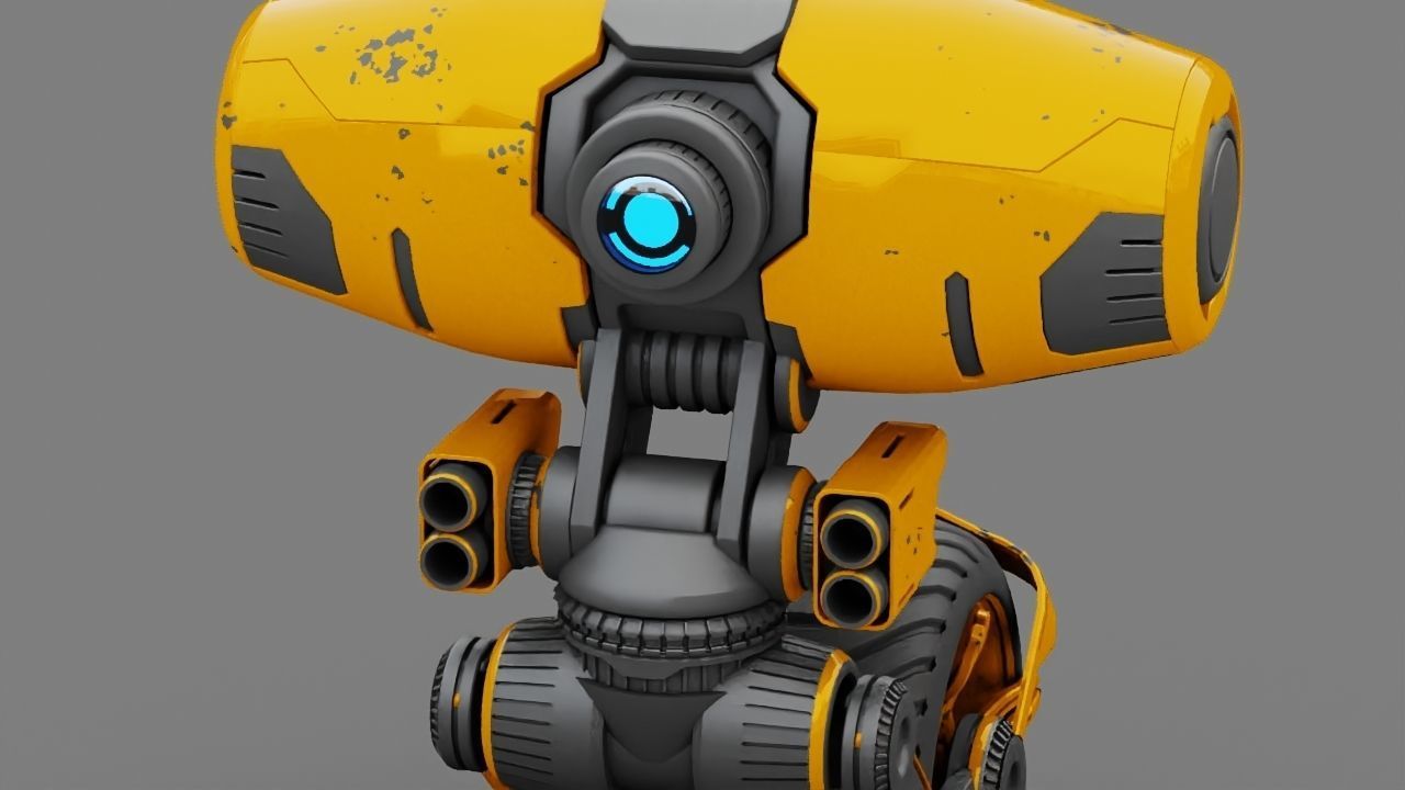 Wheel Droid  rigged character 3D model_12