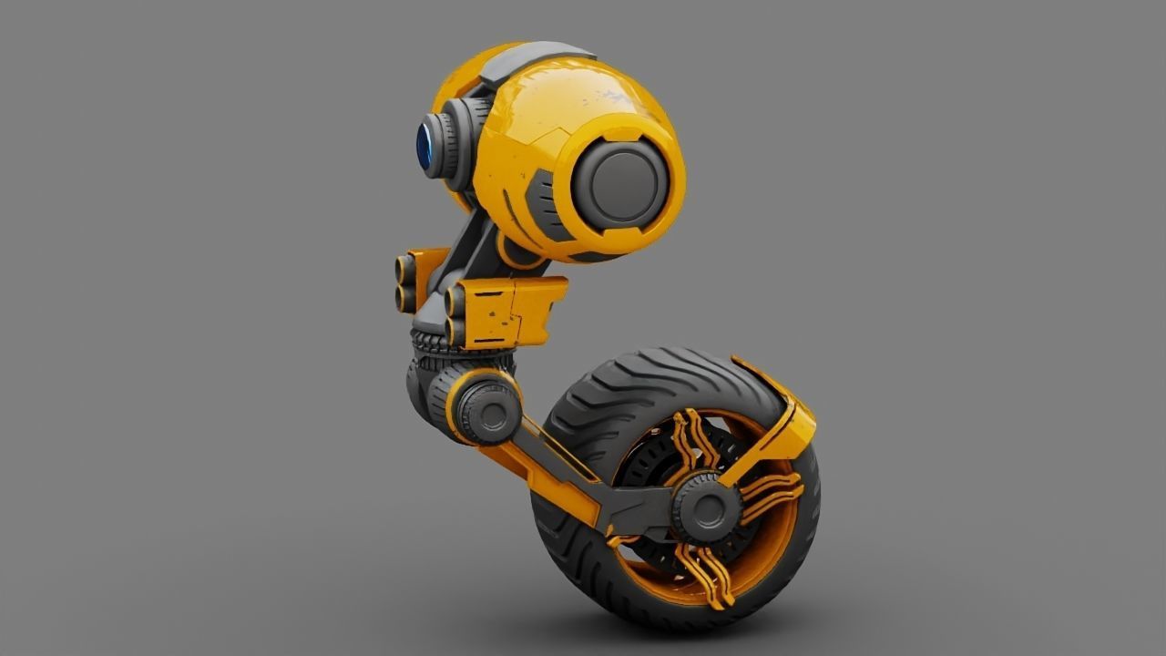 Wheel Droid  rigged character 3D model_3