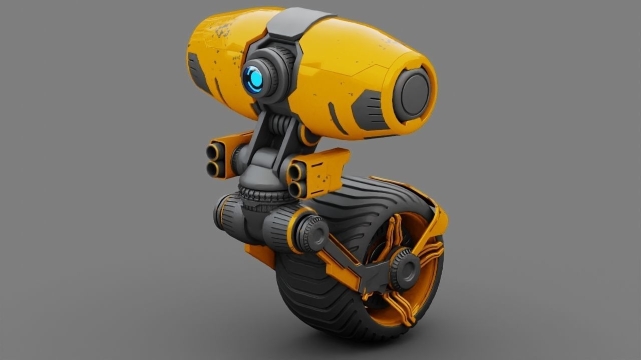 Wheel Droid  rigged character 3D model_20