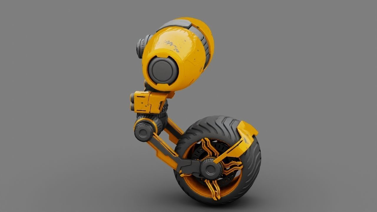 Wheel Droid  rigged character 3D model_4