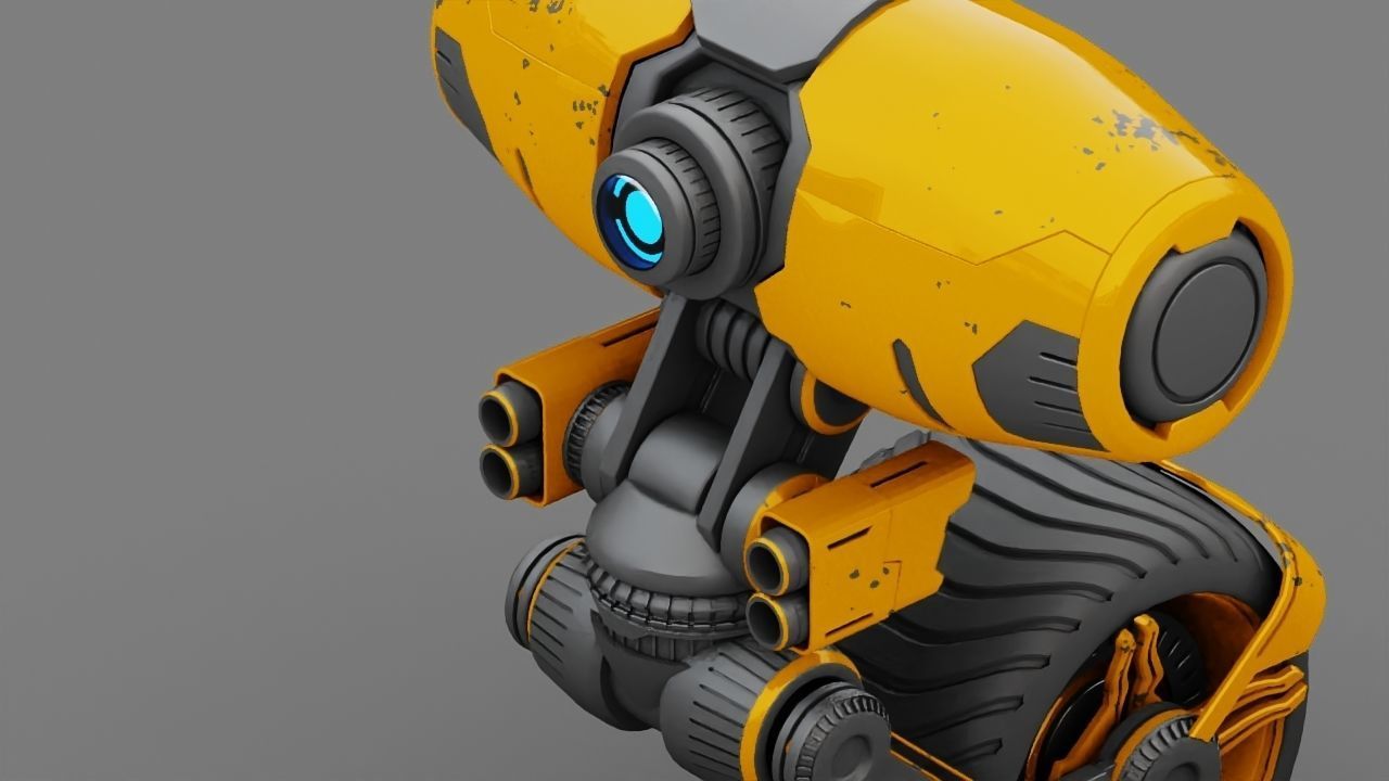 Wheel Droid  rigged character 3D model_13