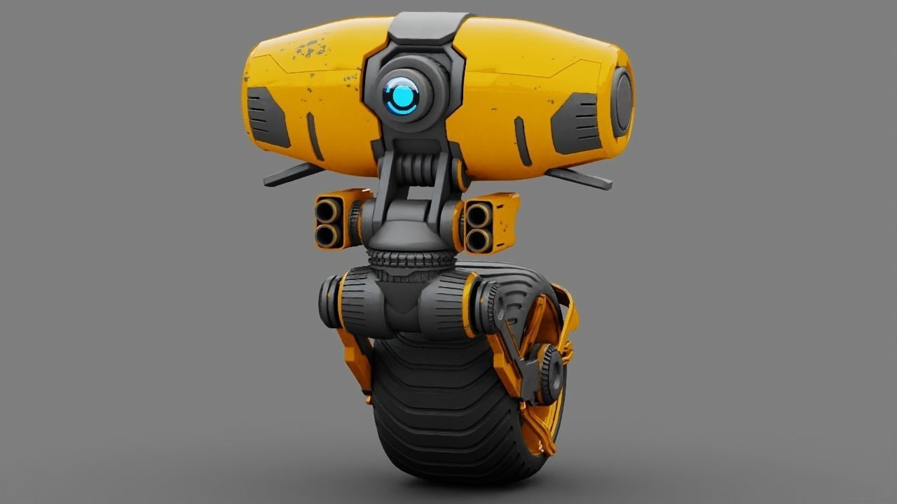 Wheel Droid  rigged character 3D model_5