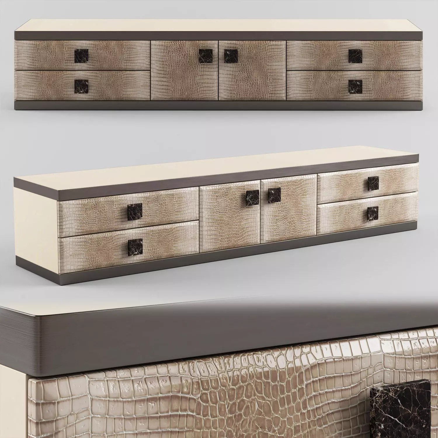 Longhi ASPEN Leather sideboard 3D model