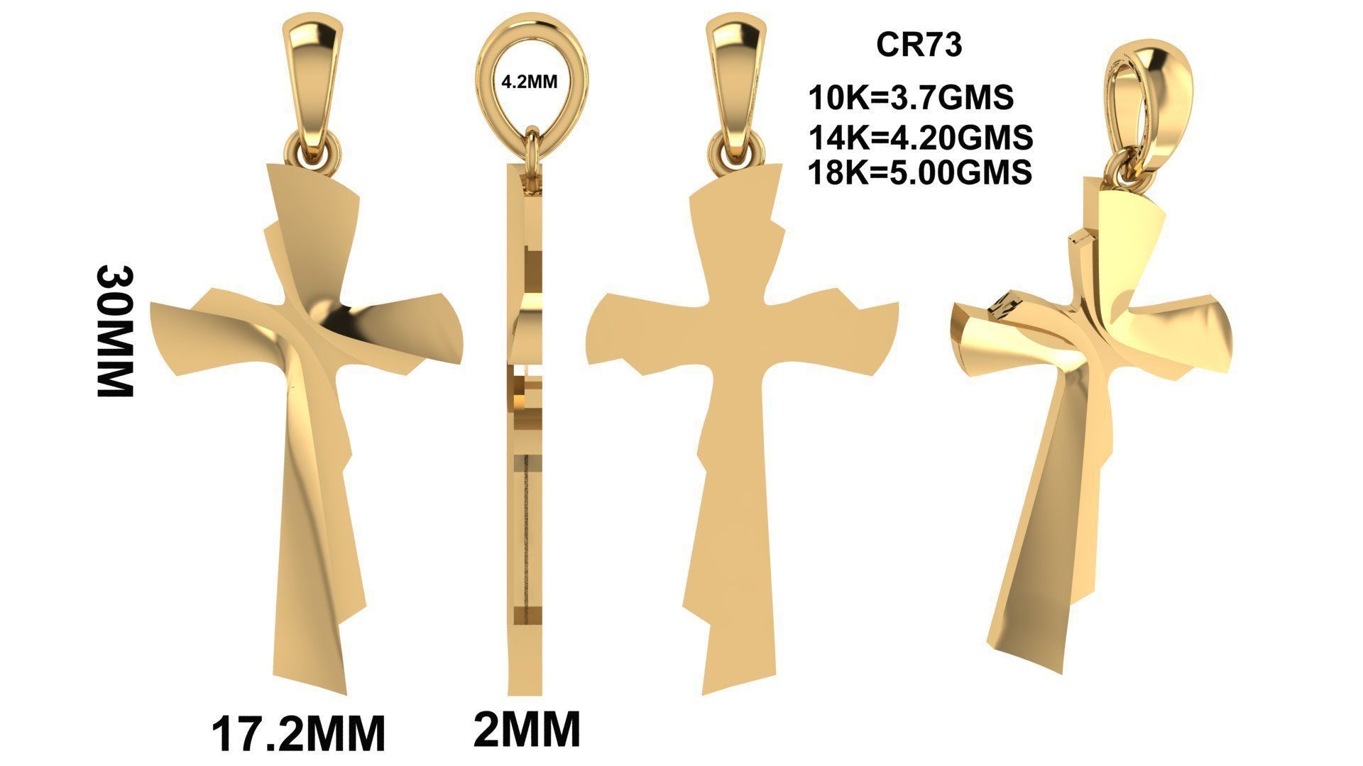 CROSS PENDANT CR73 3D print model_6