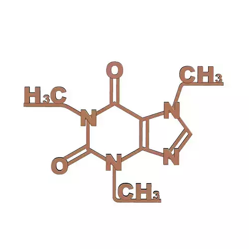 Caffeine molecule wall decor