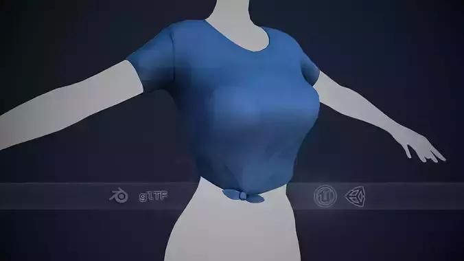Female Blue T-Shirt Style 3 