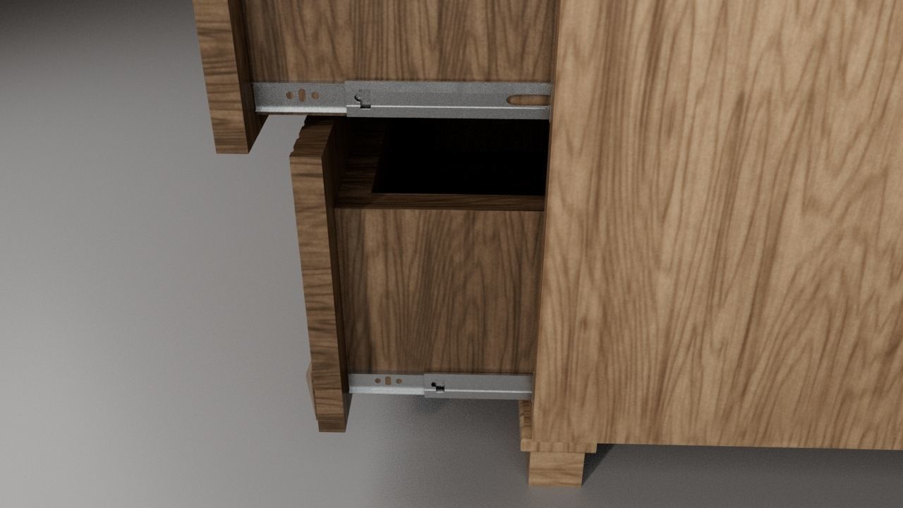 Bedside Table Free low-poly 3D model_4