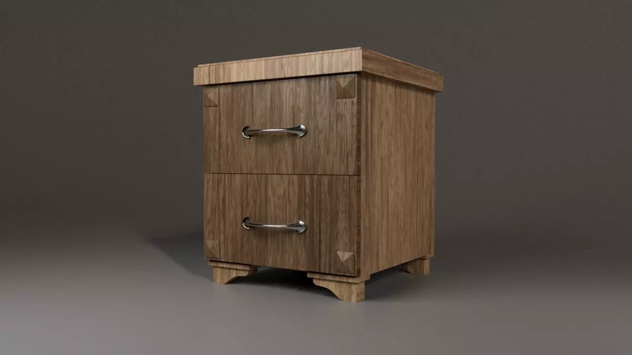 Bedside Table Free low-poly 3D model_0