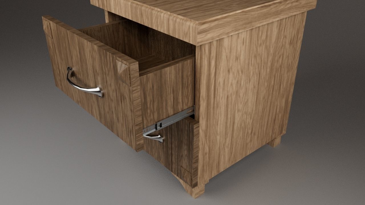 Bedside Table Free low-poly 3D model_3