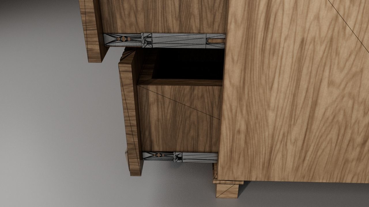 Bedside Table Free low-poly 3D model_5