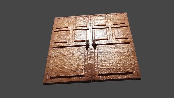 the door wooden Low-poly 3D model