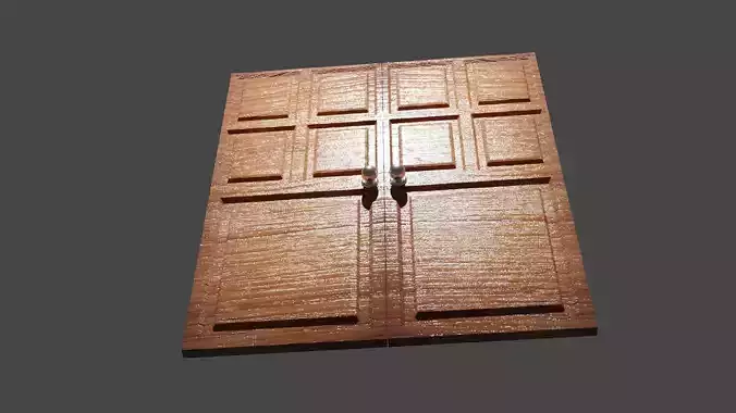 the door wooden Low-poly 3D model