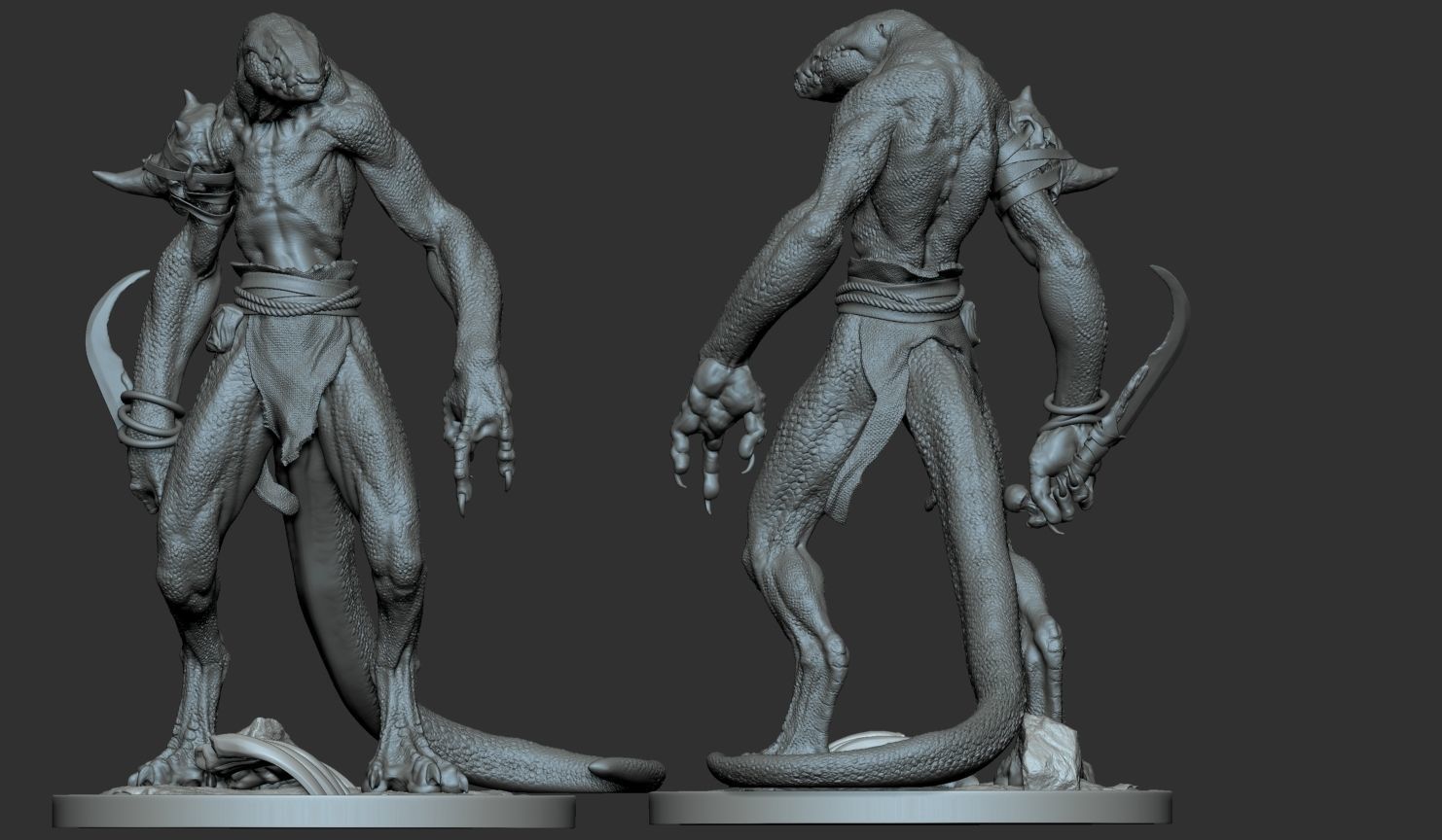 Lizardman - Presupported 3D model_4