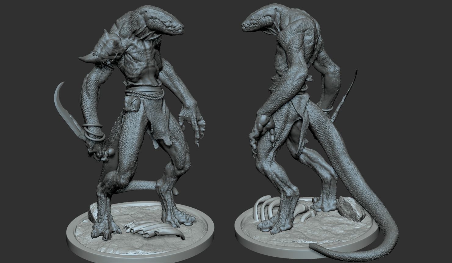 Lizardman - Presupported 3D model_2
