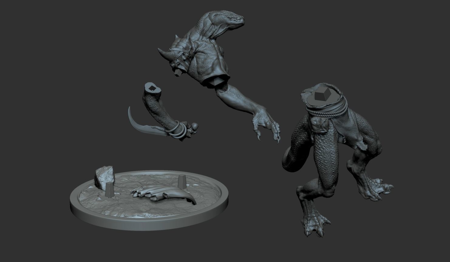 Lizardman - Presupported 3D model_5