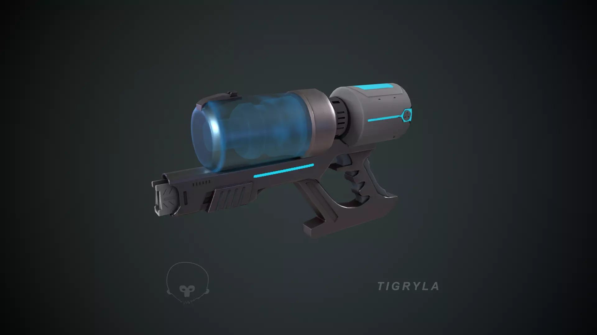 Sci-Fi Plasma-Gun Low-poly 3D model