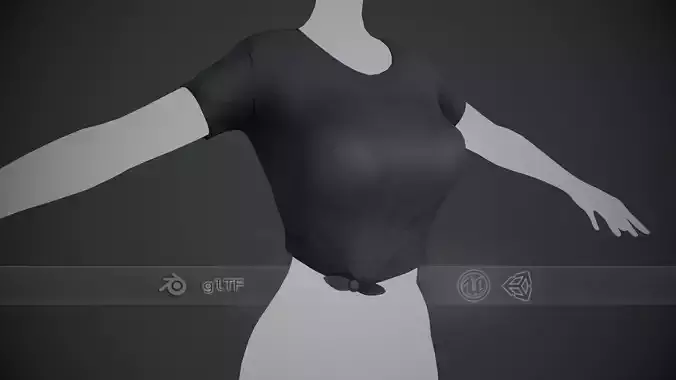  Female Black T-Shirt Style 3 