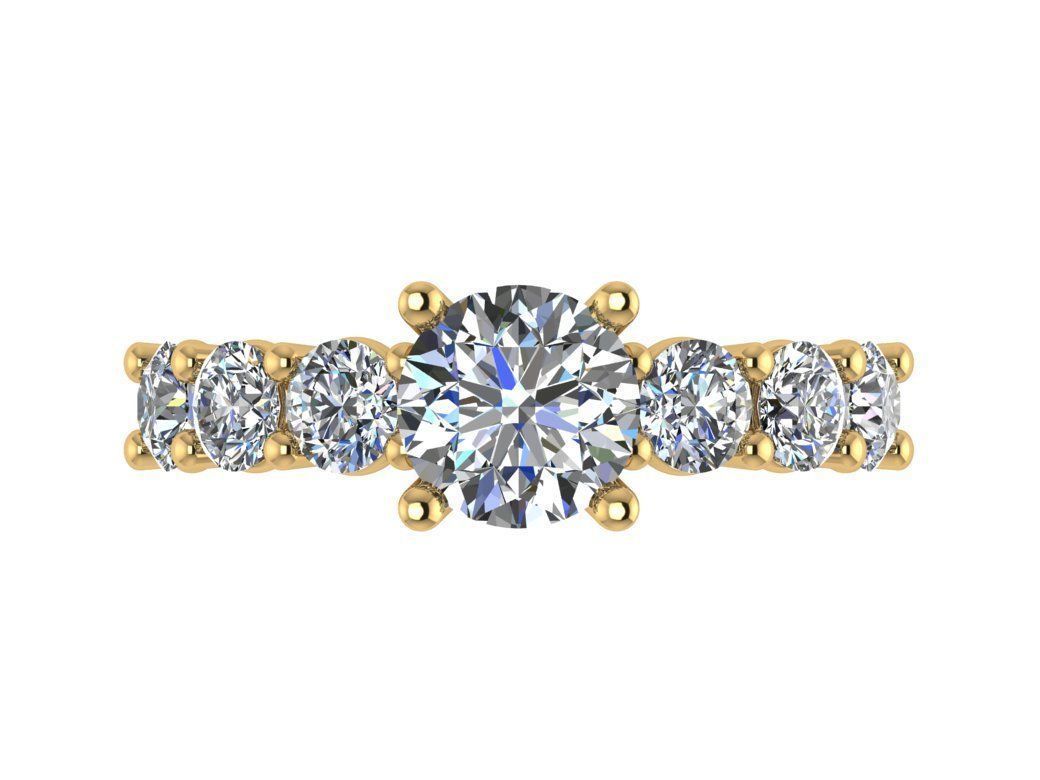 Ring112 diamond engagement ring gold 3D print model_1