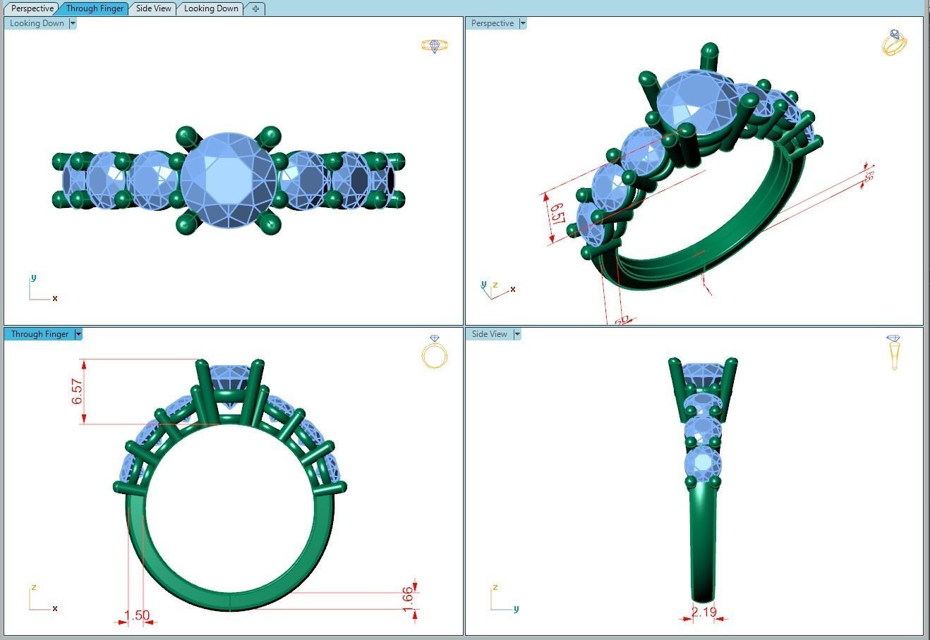 Ring112 diamond engagement ring gold 3D print model_5