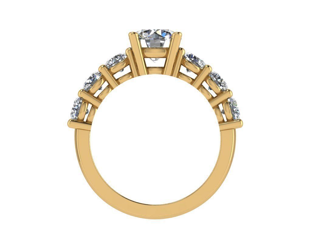 Ring112 diamond engagement ring gold 3D print model_2