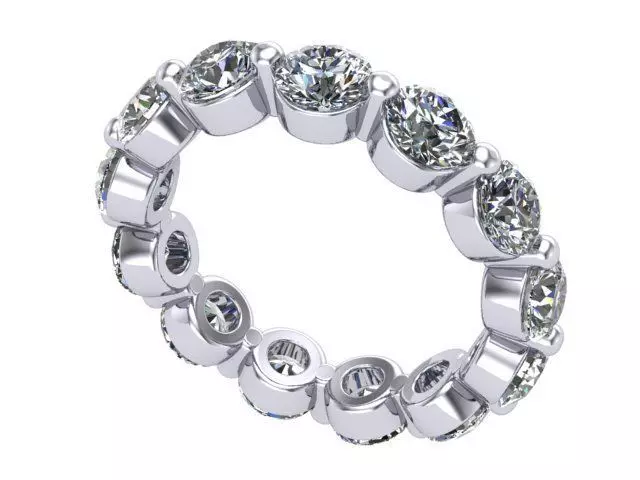 Round Diamonds Eternity Band 3D print model_0
