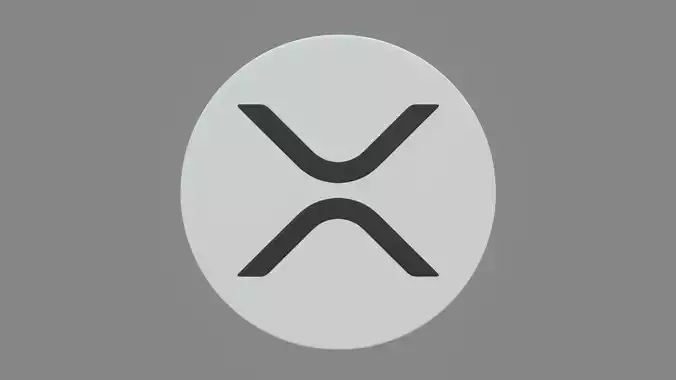 Ripple XRP Coin Cryptocurrency Logo V3 3D Model