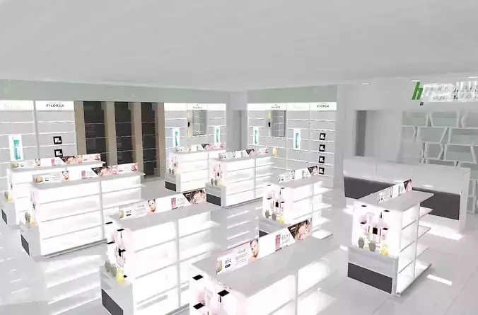 PHARMACY STAND DISPLAY Low-poly 3D model